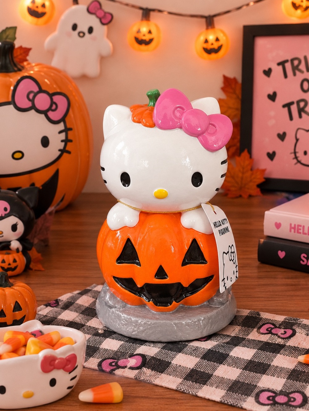 NWT Hello Kitty Sanrio Halloween Pumpkin Figurine Decoration
